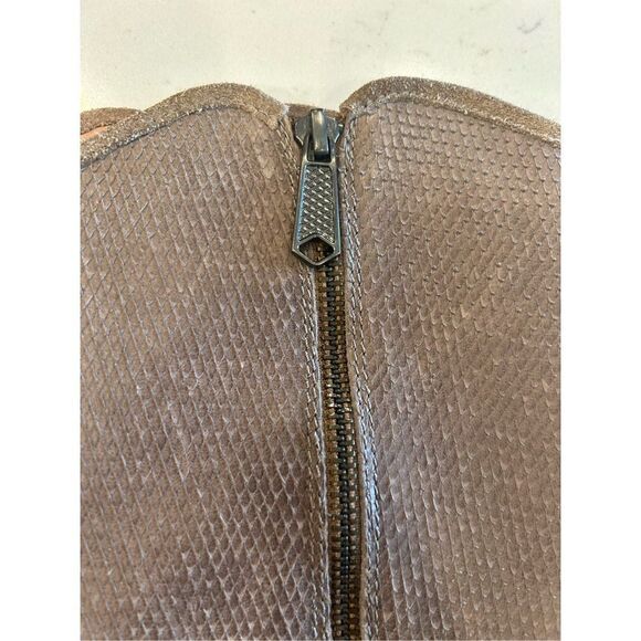 Donald Pliner Dela riding boots gray taupe leather textured size 6 - Picture 3 of 12